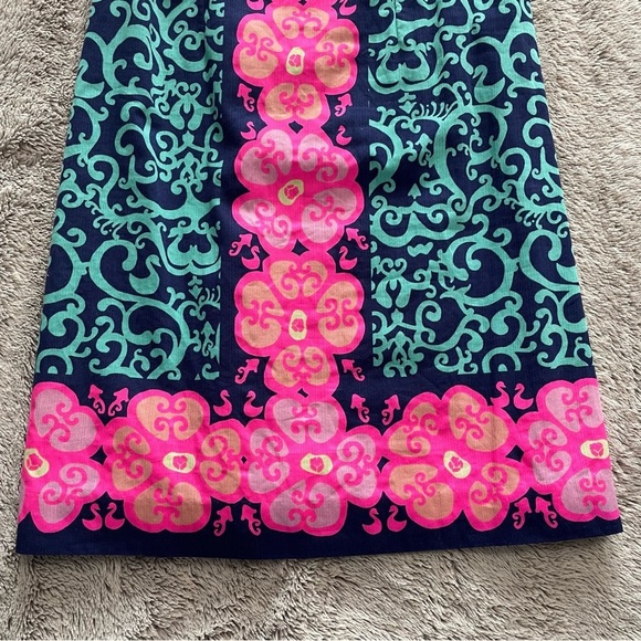 Lilly Pulitzer Hopping Delia Strapless Dress Hot Pink Blue Aqua - Picture 10 of 16